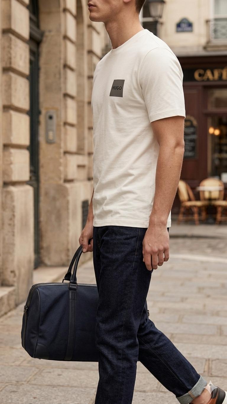 Hugo's white T-shirt
